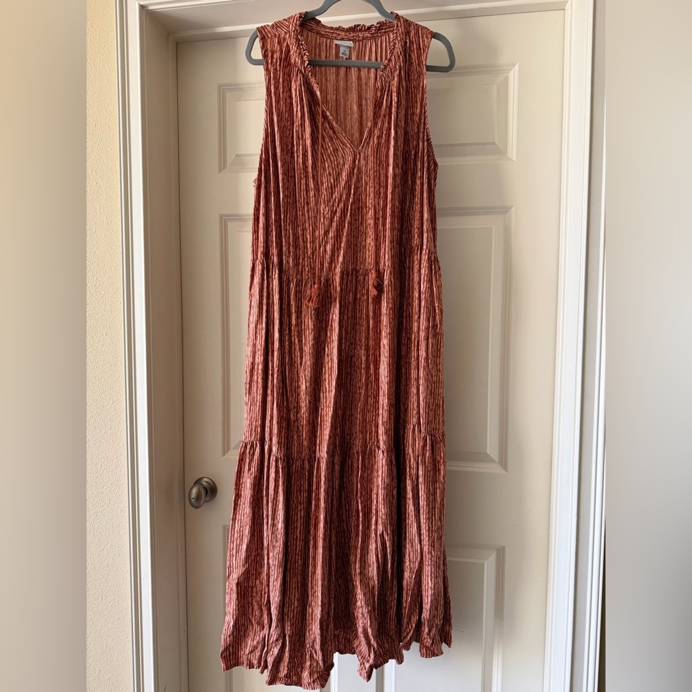 Ava & Viv Rust Maxi Dress with Pockets